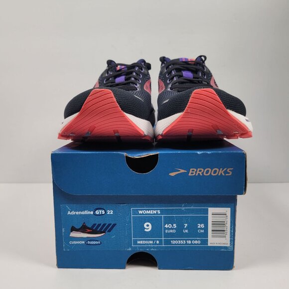 Brooks Adrenaline GTS 22 Women's Black Purple Running Shoes US Size 9B - Picture 2 of 11